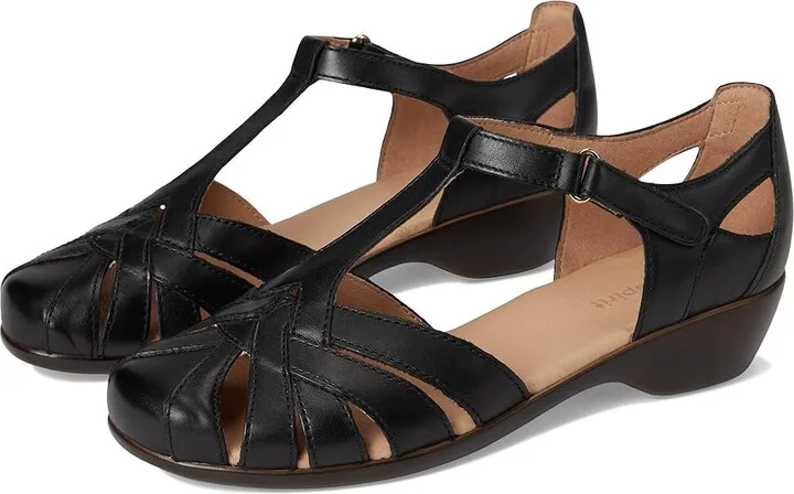 Easy Spirit Darlyn Women's Dress Flat Shoes Black Leather : 5.5 M (B)