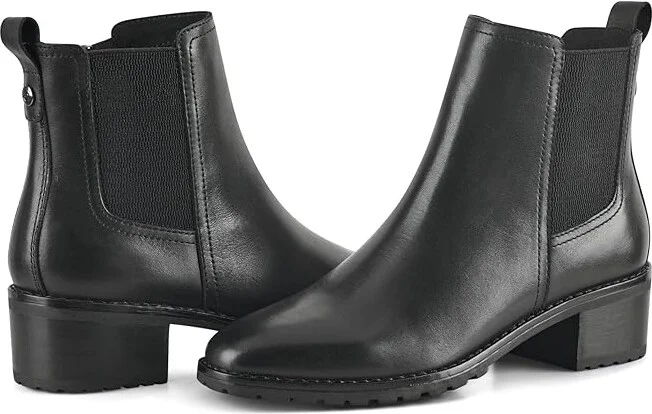 Easy Spirit Fedra Women's Boots Black Leather : 6 M (B), Leather/Rubber