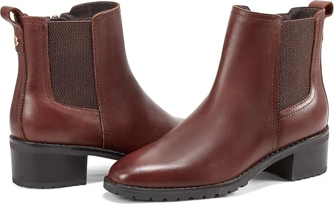 Easy Spirit Fedra Women's Boots Medium Brown Leather : 5 M (B), Leather/Rubber