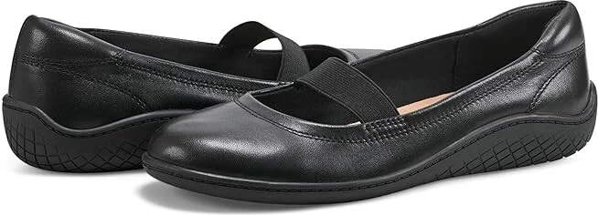 Easy Spirit Golden Women's Flat Shoes Black Leather : 7 M (B)