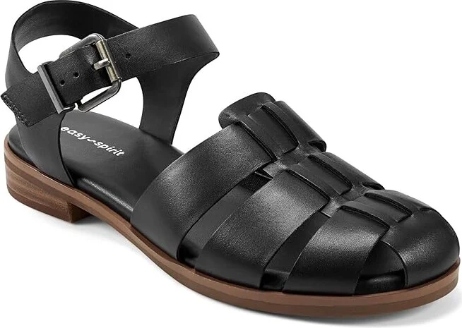 Easy Spirit Gretty Women's Sandals Black Leather : 10 M (B)