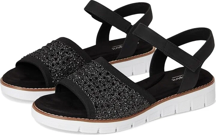 Easy Spirit Jaela Women's Sandals Black/Silver : 6.5 W (D)