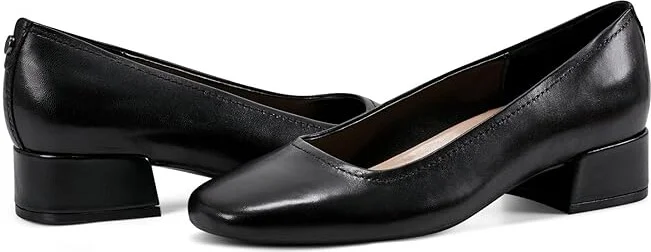 Easy Spirit Jain High Women's Heels Black Leather : 6 W (D), Leather/Rubber