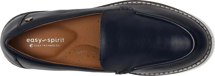 Easy Spirit Jaylin Women's Flat Shoes Navy Leather : 6.5 W (D) - Image 2