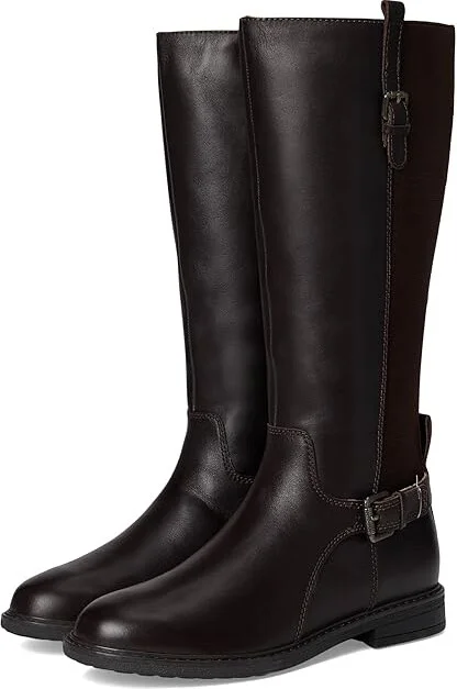 Easy Spirit Jema Women's Boots Dark Brown Leather : 5 M (B), Leather/Rubber/Textile