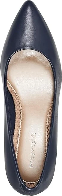Easy Spirit Lexie High Women's Heels Navy Leather : 6 W (D) - Image 2