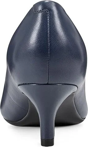 Easy Spirit Lexie High Women's Heels Navy Leather : 6 W (D) - Image 4