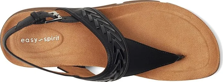 Easy Spirit Monte Women's Sandals Black Smooth/Black Patent : 9.5 M (B), Synthetic - Image 2
