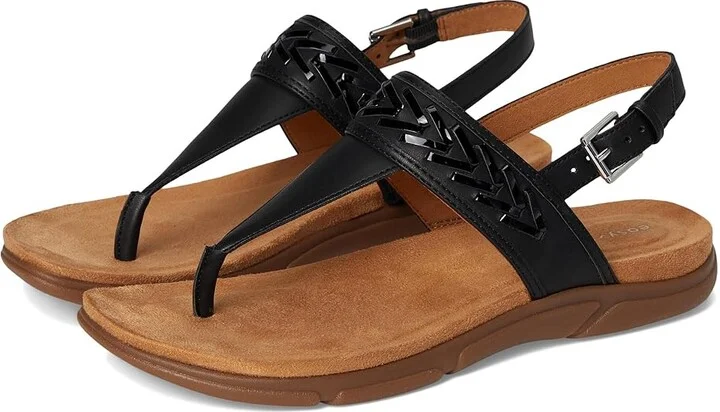 Easy Spirit Monte Women's Sandals Black Smooth/Black Patent : 9.5 M (B), Synthetic