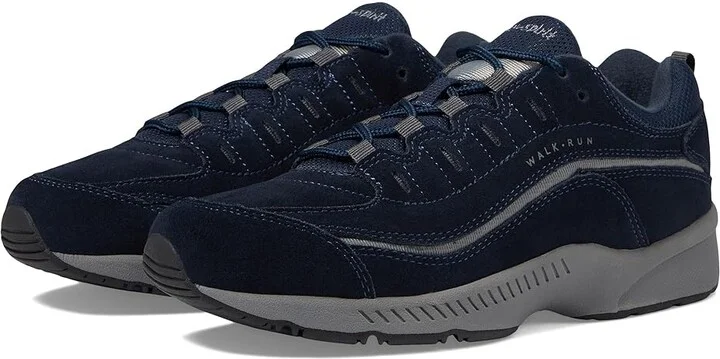 Easy Spirit Romy Women's Walking Shoes Navy Suede 1 : 5 M (B), Leather