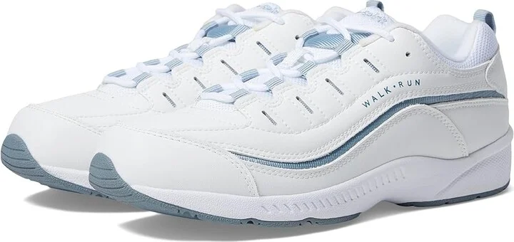 White,medium Blue Leather