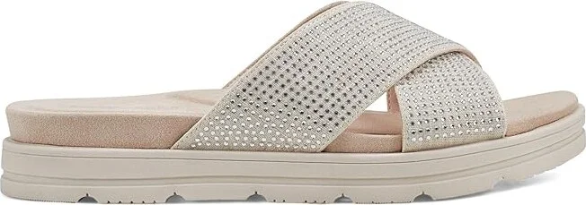 Easy Spirit Stacy Women's Sandals Light Natural Linen : 8 M (B), Rubber/Suede - Image 5