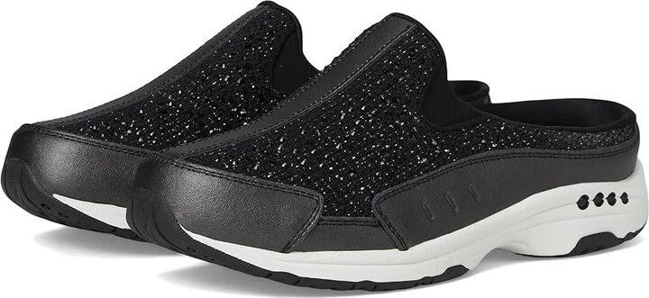 Easy Spirit Travelsparkle Women's Shoes Black/Silver : 7.5 W (D), Leather