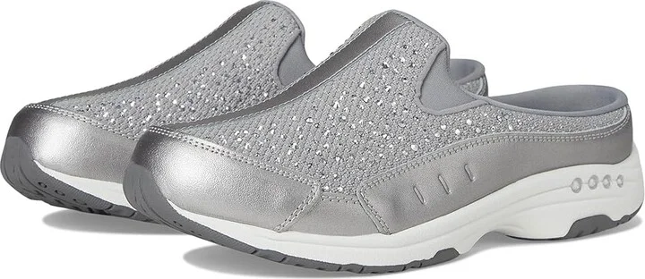 Easy Spirit Travelsparkle Women's Shoes Grey/Silver : 10 W (D), Leather