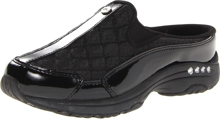 Easy Spirit Traveltime Women's Clog Shoes Black Patent Leather/Silver : 5 M (B) - Image 2