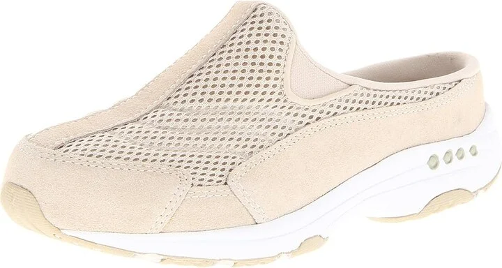 Easy Spirit Traveltime Women's Clog Shoes Light Natural Suede/White : 6 M (B) - Image 2