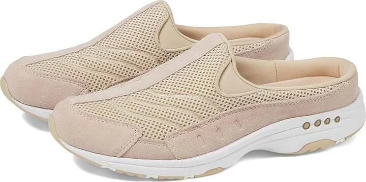 Easy Spirit Traveltime Women's Clog Shoes Light Natural Suede/White : 6 M (B)