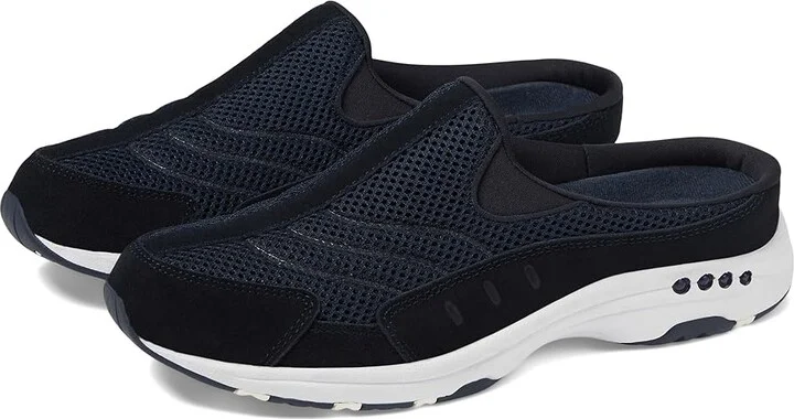 Easy Spirit Traveltime Women's Clog Shoes Navy Suede/White : 6 M (B)