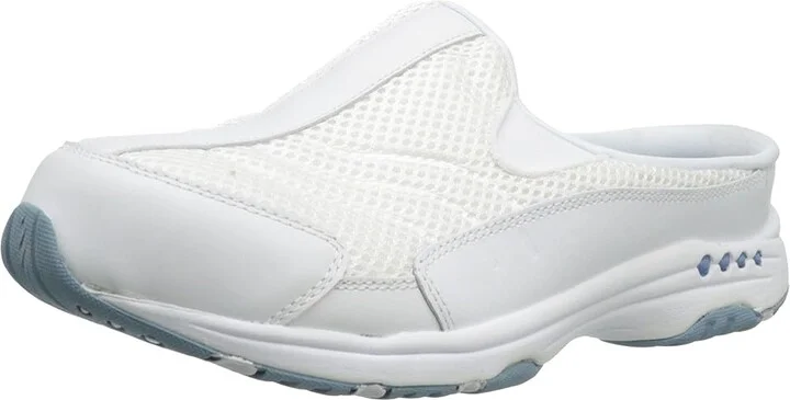Easy Spirit Traveltime Women's Clog Shoes White Leather/Light Blue : 6 M (B) - Image 2