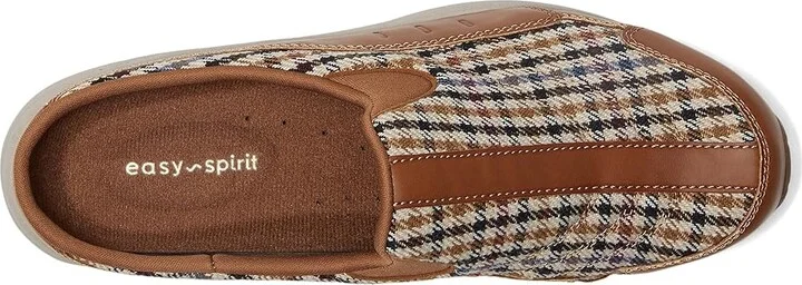 Easy Spirit Traveltime758 Women's Clog Shoes Camel/Natural Houndstooth : 8.5 WW (EE), Synthetic - Image 2