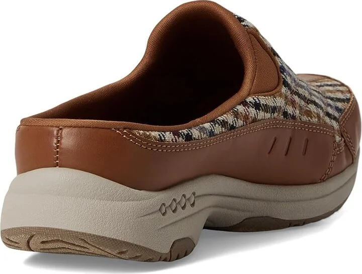 Easy Spirit Traveltime758 Women's Clog Shoes Camel/Natural Houndstooth : 8.5 WW (EE), Synthetic - Image 4