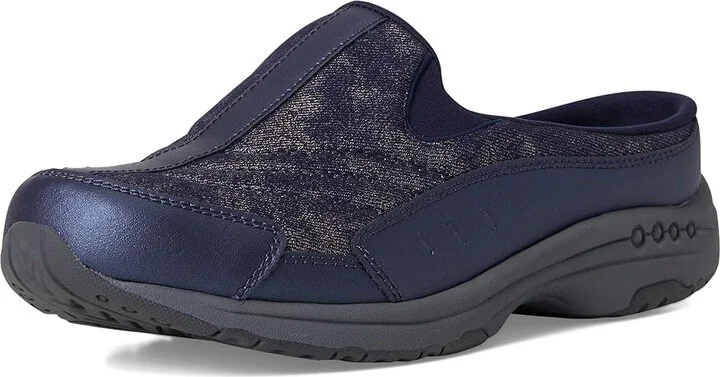 Easy Spirit Traveltime772 Women's Clog Shoes Dark Blue/Gold : 9.5 W (D), Leather - Image 5