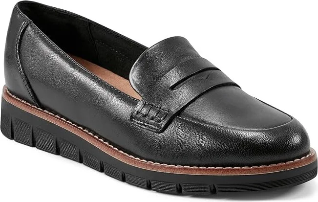 Easy Spirit Velia Women's Flat Shoes Black Leather : 8.5 W (D), Leather/Suede - Image 5