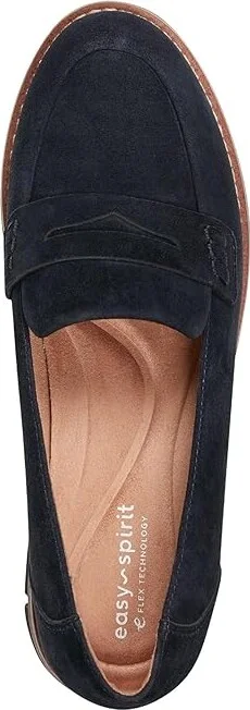 Easy Spirit Velia Women's Flat Shoes Dark Blue Suede : 8 W (D), Leather/Suede - Image 2