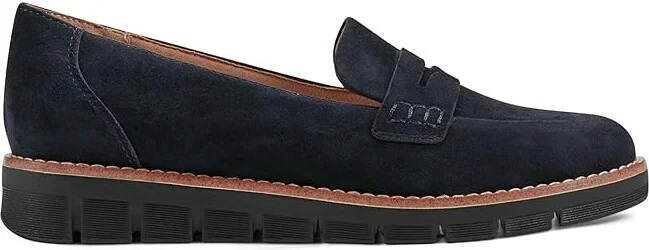 Easy Spirit Velia Women's Flat Shoes Dark Blue Suede : 8 W (D), Leather/Suede - Image 6