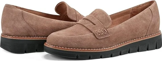 Easy Spirit Velia Women's Flat Shoes Taupe Suede : 6 M (B), Leather/Suede