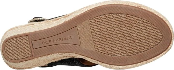 Easy Spirit Women's Ariane Espadrille Wedge Sandals - Black/Silver - Image 5