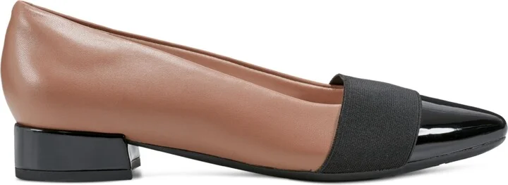 Easy Spirit Women's Casta eFlex Low Block Heel Pumps - Cognac/Black - Image 2