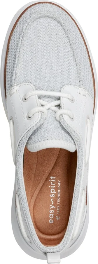 Easy Spirit Women's Charter eFlex Boat Shoe Loafers - White/Silver - Image 4