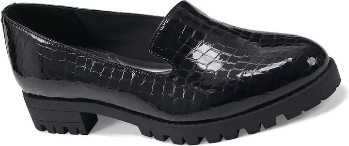 Black Croco Patent Leather