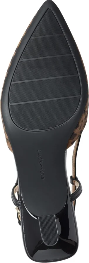 Easy Spirit Women's Havana eFlex Slingback Kitten Heel Pumps - Leopard Suede/Black Leather - Image 5
