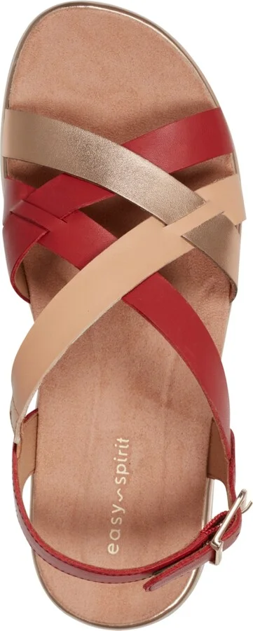 Easy Spirit Women's Indie Strappy Sandals - Red/Gold Leather - Image 4