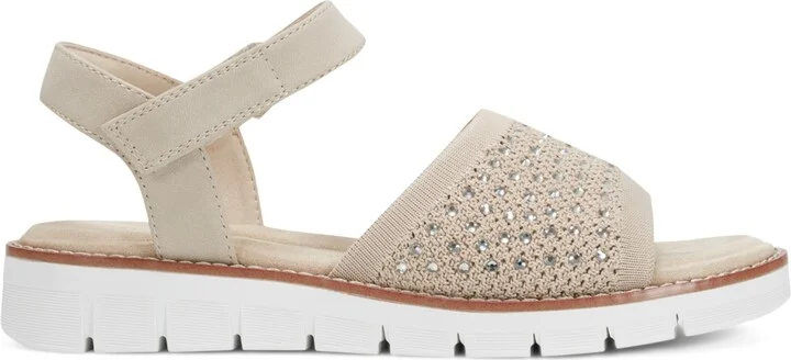 Easy Spirit Women's Jaela Embellished eFlex Flat Sandals - Black, Silver - Image 10