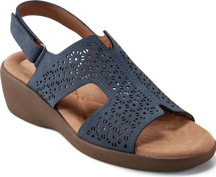 Easy Spirit Women's Kali Low Wedge Slingback Sandals