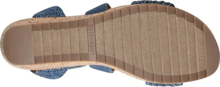 Easy Spirit Women's Lorena Woven Strappy Wedge Sandals - Blue/Gold - Image 5