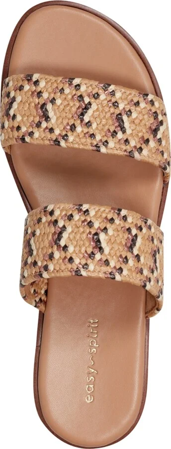 Easy Spirit Women's Loyal Woven Double Band Slip-On Sandals - Natural/Black Multi - Image 4