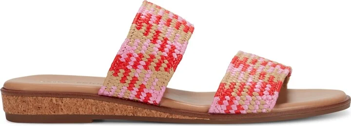 Easy Spirit Women's Loyal Woven Double Band Slip-On Sandals - Natural/Black Multi - Image 6