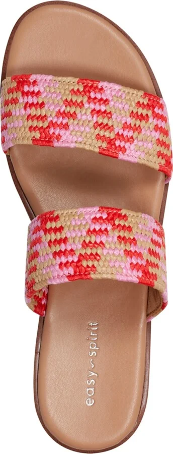 Easy Spirit Women's Loyal Woven Double Band Slip-On Sandals - Natural/Black Multi - Image 8