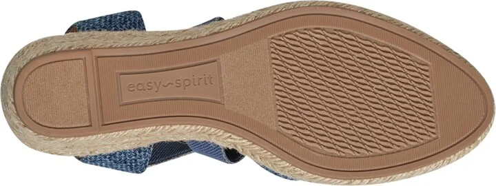 Easy Spirit Women's Meza Casual Strappy Espadrille Wedges Sandal - Medium Natural, Gold Textile - Image 9