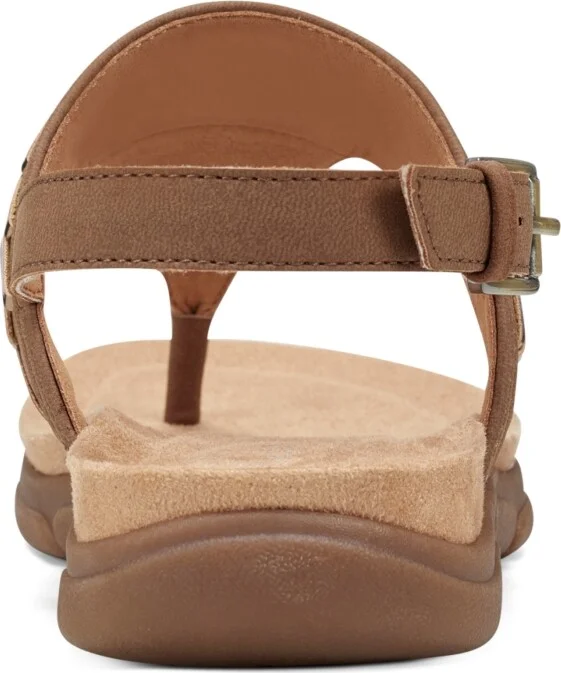 Easy Spirit Women's Monte Woven T-Strap Flat Sandals - Medium Brown/Bronze - Image 3