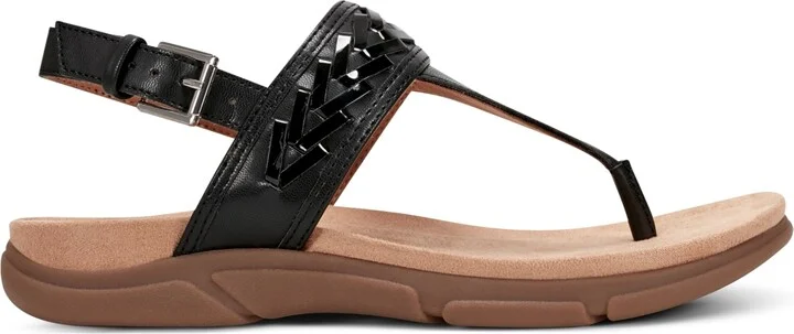 Easy Spirit Women's Monte Woven T-Strap Flat Sandals - Medium Brown/Bronze - Image 5
