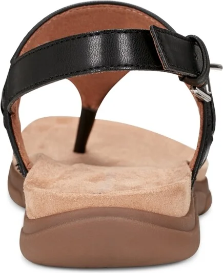 Easy Spirit Women's Monte Woven T-Strap Flat Sandals - Medium Brown/Bronze - Image 6