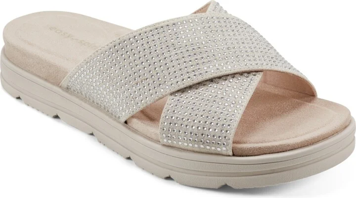 Easy Spirit Women's Shanya Crisscross Rhinestone Sandals