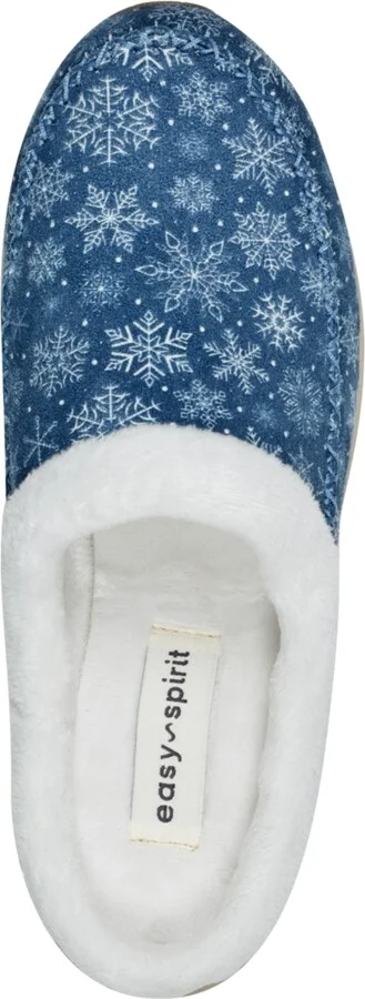 Easy Spirit Women's T-slip Clogs - Blue/White Snowflake - Image 4