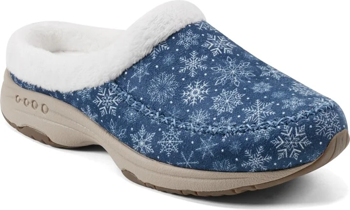 Easy Spirit Women's T-slip Clogs - Blue/White Snowflake