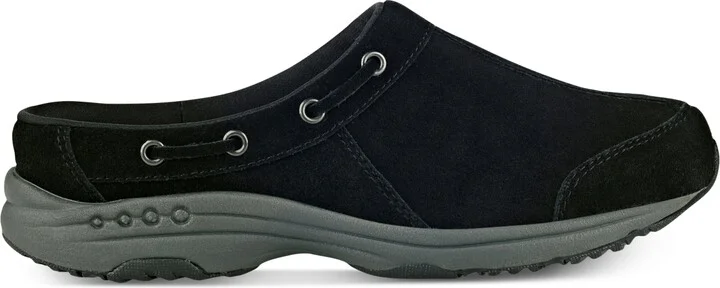 Easy Spirit Women's Travelport Nautical Mule Walking Sneakers - Black Woven/Leather - Image 9